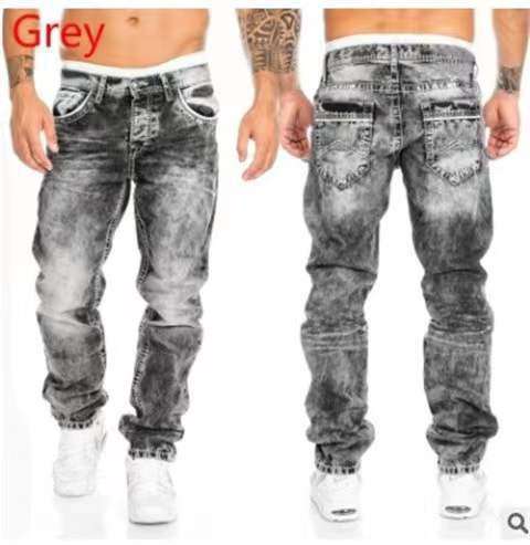 Hip Hop Fashion Casual Jeans - L, Grey image