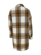 Contrast Color Plaid Long Sleeve Boyfriend Coat image 3