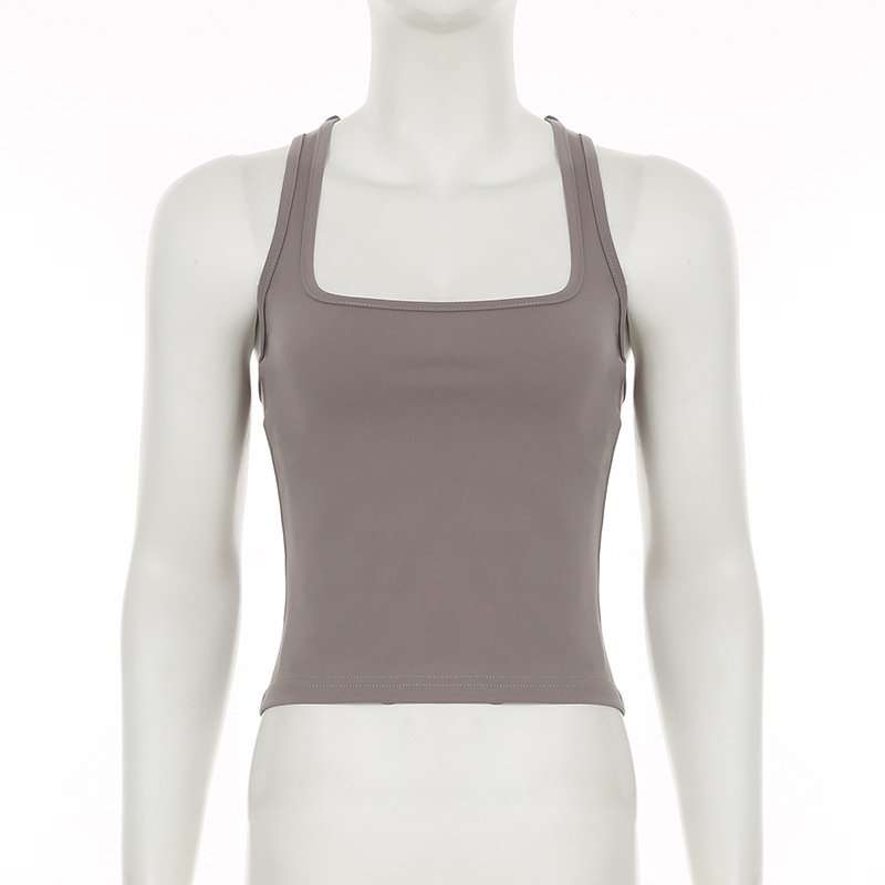 Square-Neck Fitted Tank Top image 3