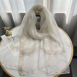 Lightweight Scarf Shawls & Wraps - Free Size, White image