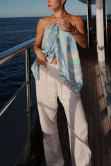 Vibrant Abstract Halter Neck Top image 1