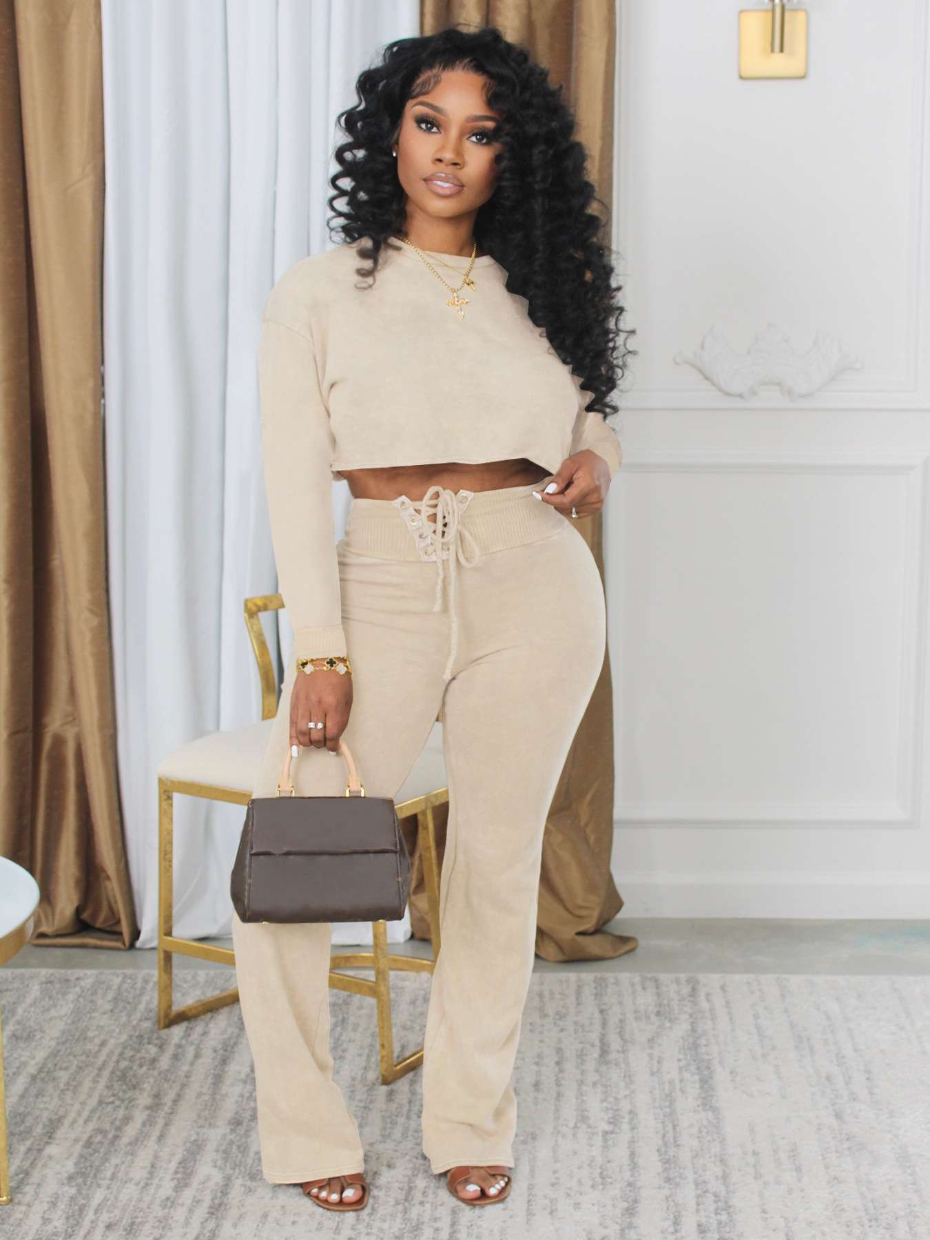 Urban Textured 2-Piece Set - S, Beige image