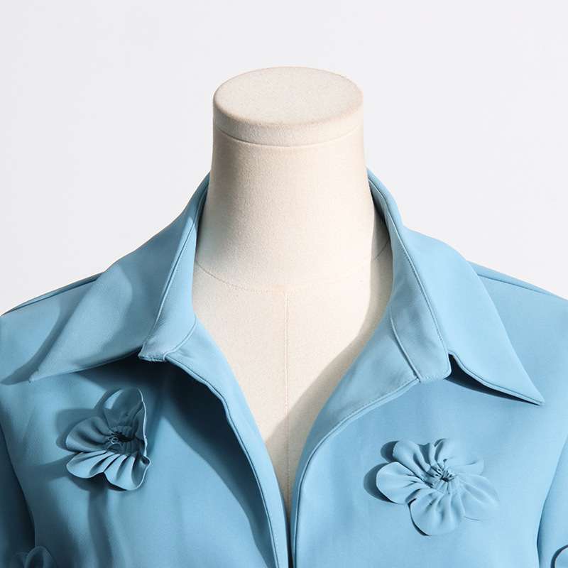 3D Floral Design Collared Romper image 3