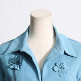 3D Floral Design Collared Romper image 3