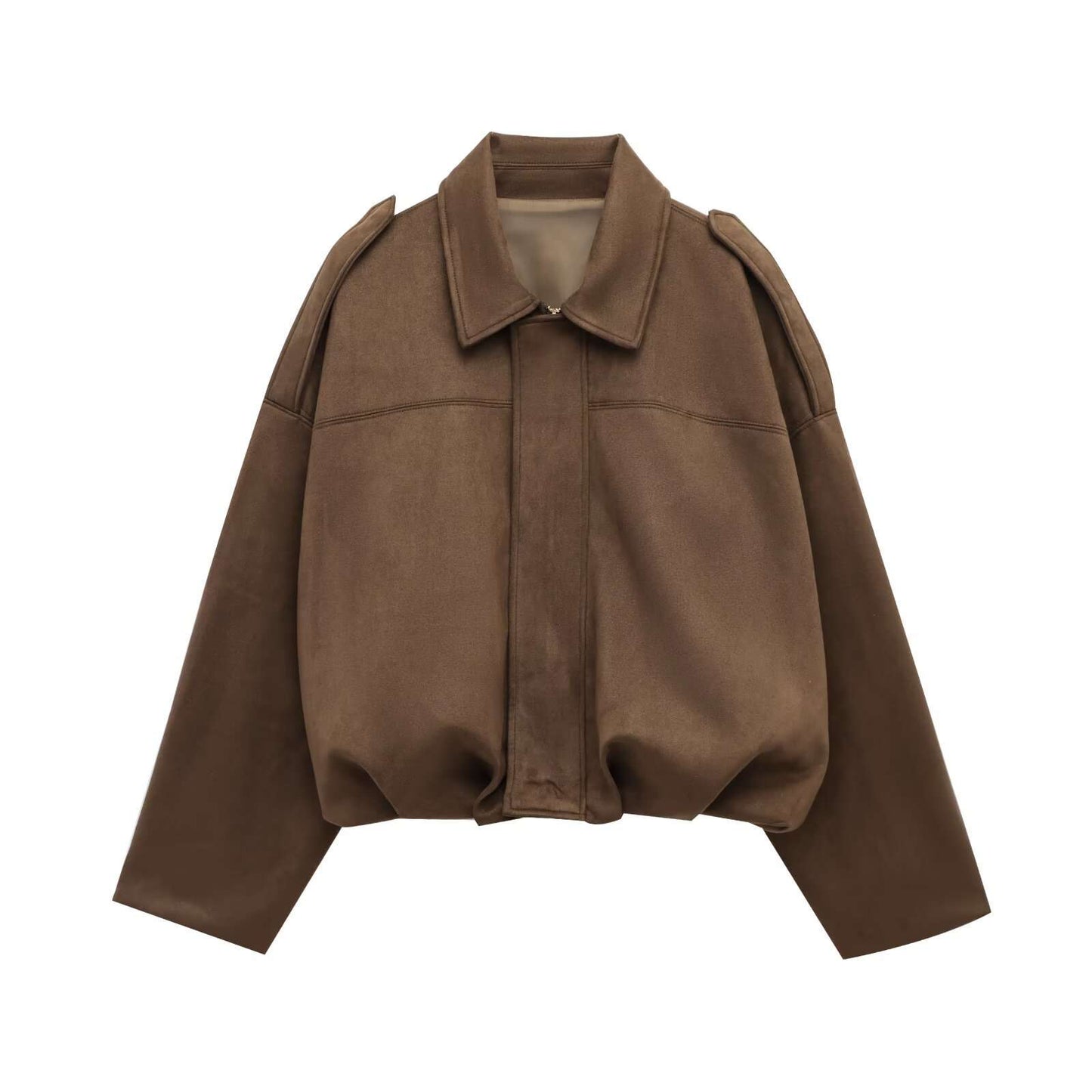 Vintage-Inspired Oversized Jacket - L, Brown image