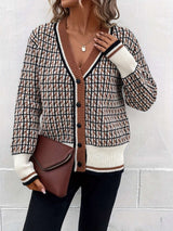 Plaid Pattern Drop Shoulder Cardigan Sweater image 3