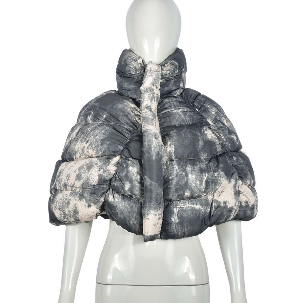 Tie Dye Drop Shoulder Cropped Winter Jacket image 2