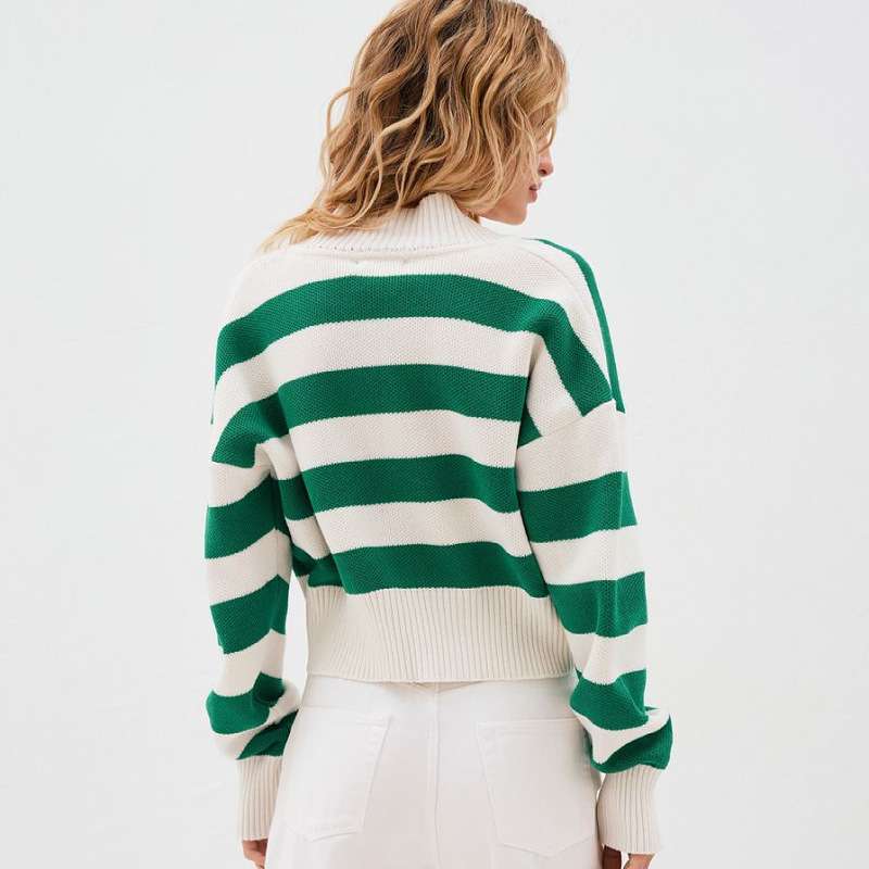 Striped Boxy Crop Cardigan image 5