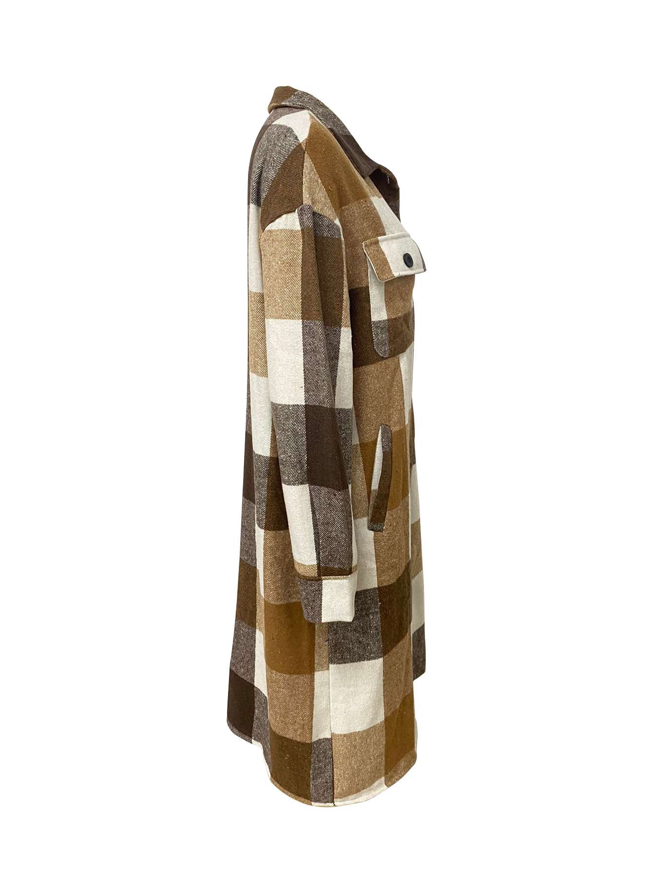 Chic Oversized Plaid Coat image 5