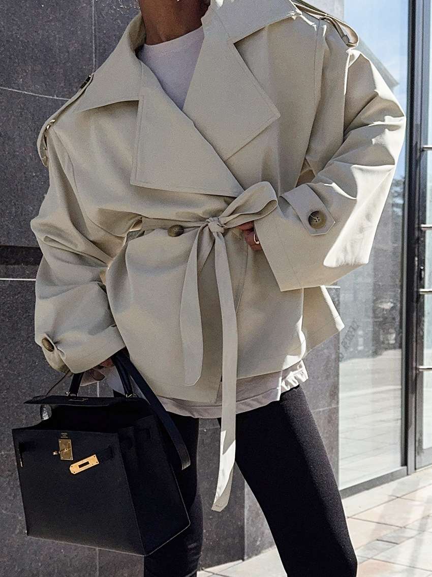 Oversized Trench Coat with Belt image 2