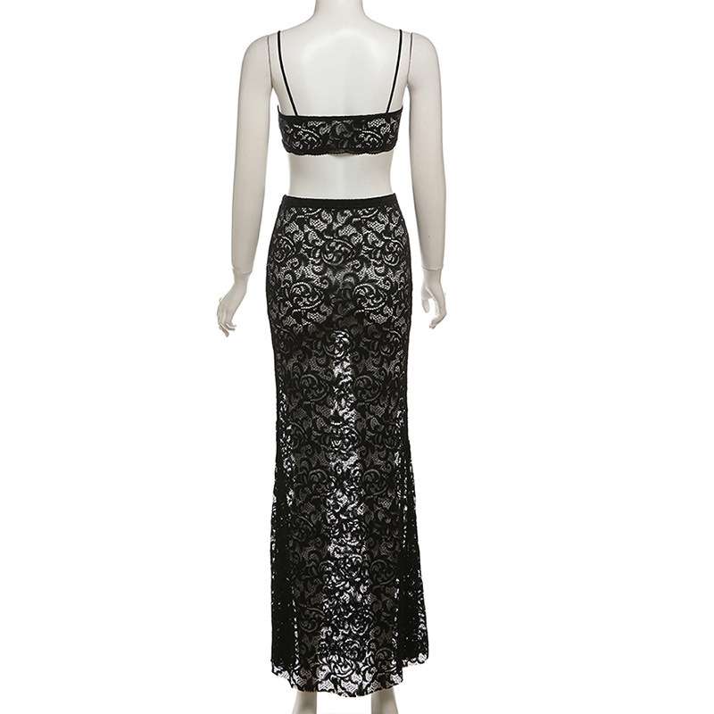 Lace Two-Piece Crop Top and Maxi Skirt Set image 5