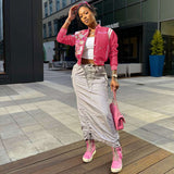 Varsity Jacket Cropped Bomber Jacket image 2