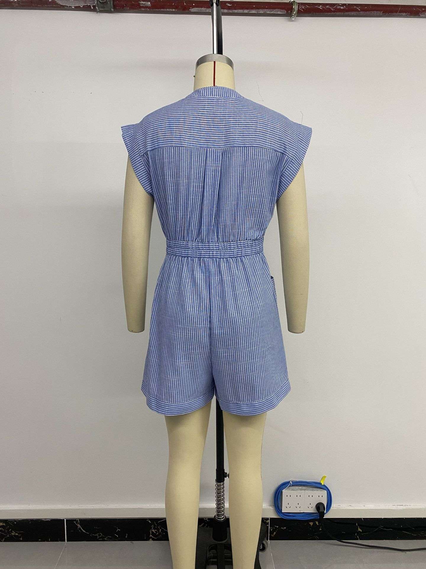 Pinstripe Sleeveless Playful Jumpsuit image 4