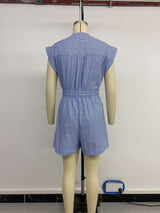 Pinstripe Sleeveless Playful Jumpsuit image 4