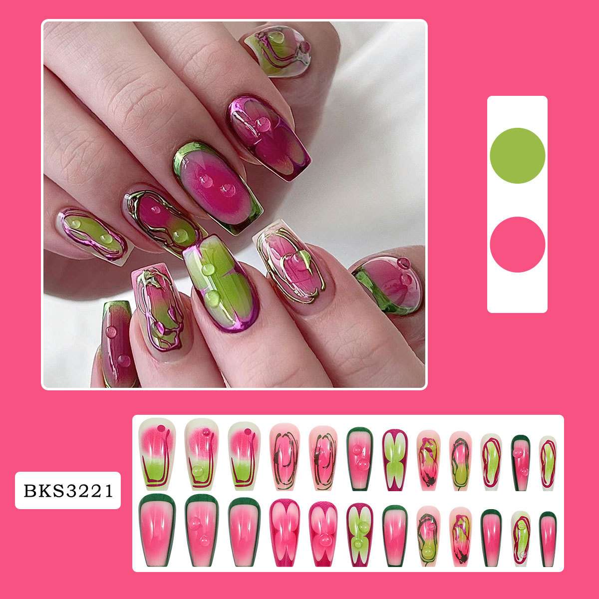 Abstract Bubble Nail Art Design image 2