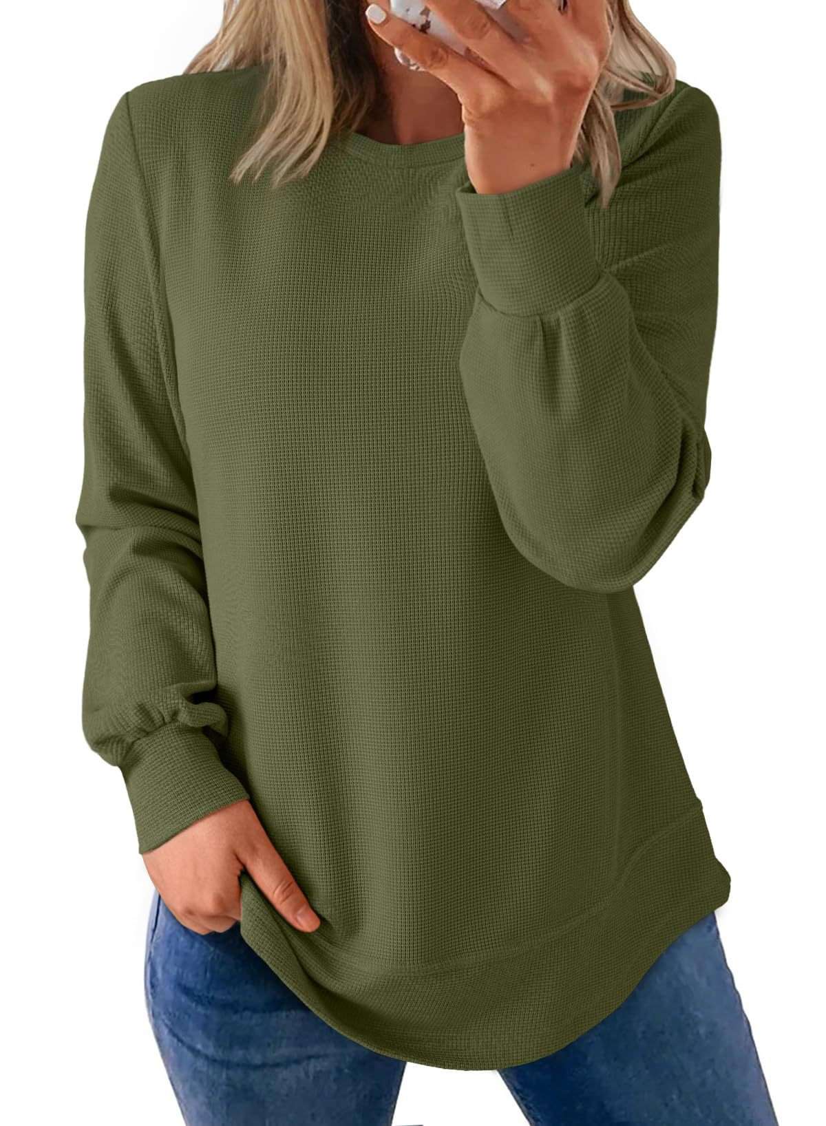 Long-Sleeve Sweatshirt with Relaxed Fit - S, Green image