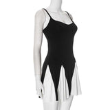 Elegant Black & White Flare Dress image 3