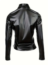 Studded Faux Leather Statement Jacket image 3