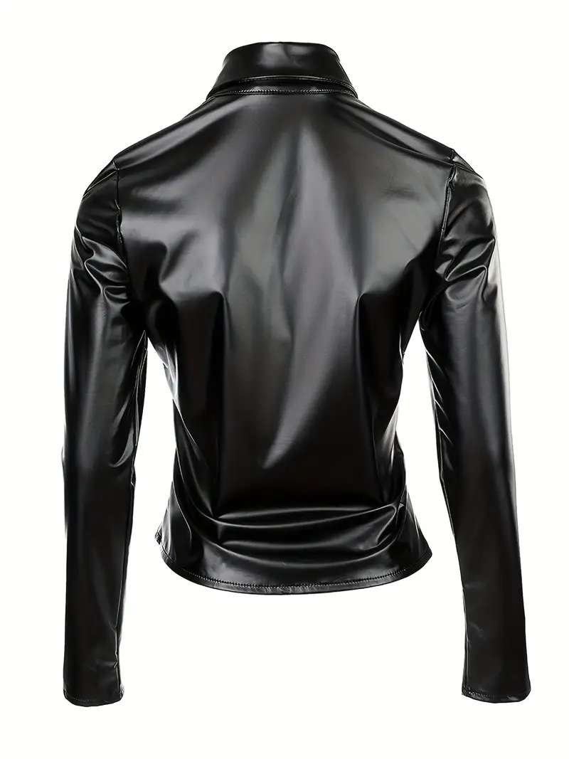 Studded Faux Leather Statement Jacket image 3