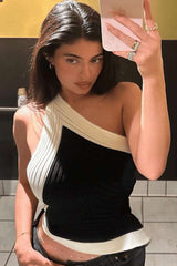 Asymmetry Chic Knitted Top - S, Black image