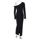 Lace-Up Black Maxi Dress image 5