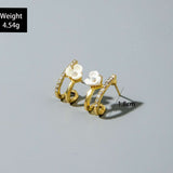 Floral Hoop Earrings image 1