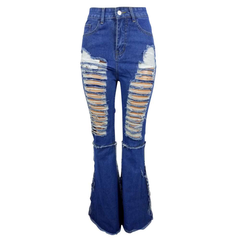 Ripped Holes Flare Jeans image 2