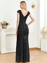 Elegant Black Sequin Evening Gown image 2