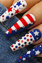 Patriotic Stars and Stripes Nail Art Set image 1