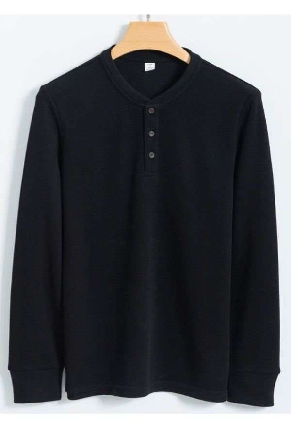 Henley Neck Cotton T-shirt image 1