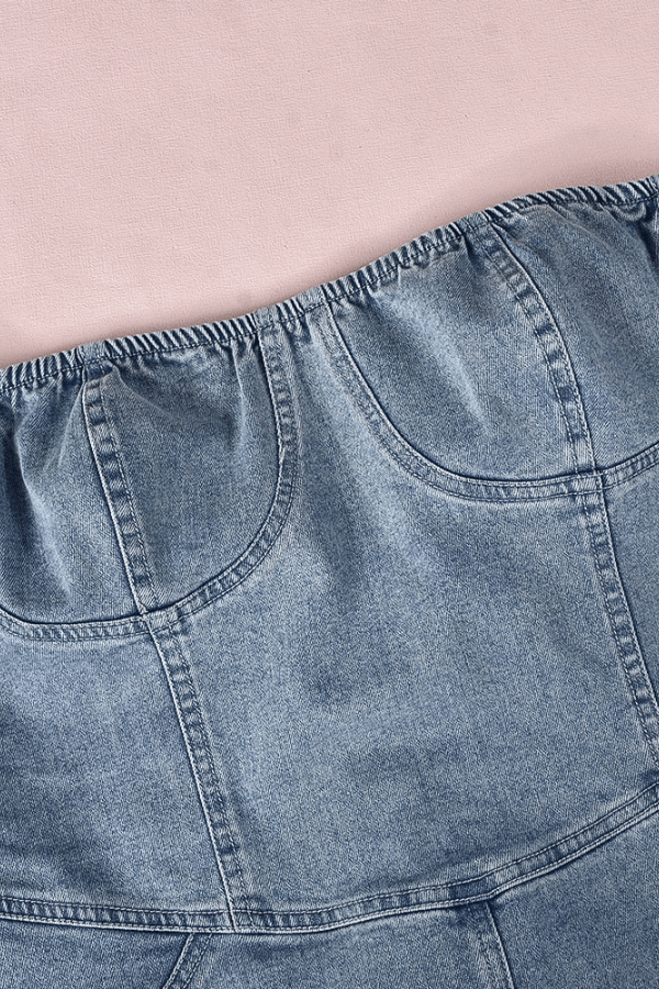 Sculpted Strapless Denim Dress image 6