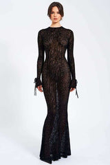See Through Leopard Maxi Dress image 1