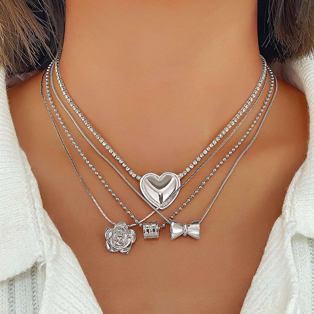 Layered Pendant Necklaces Set image 0