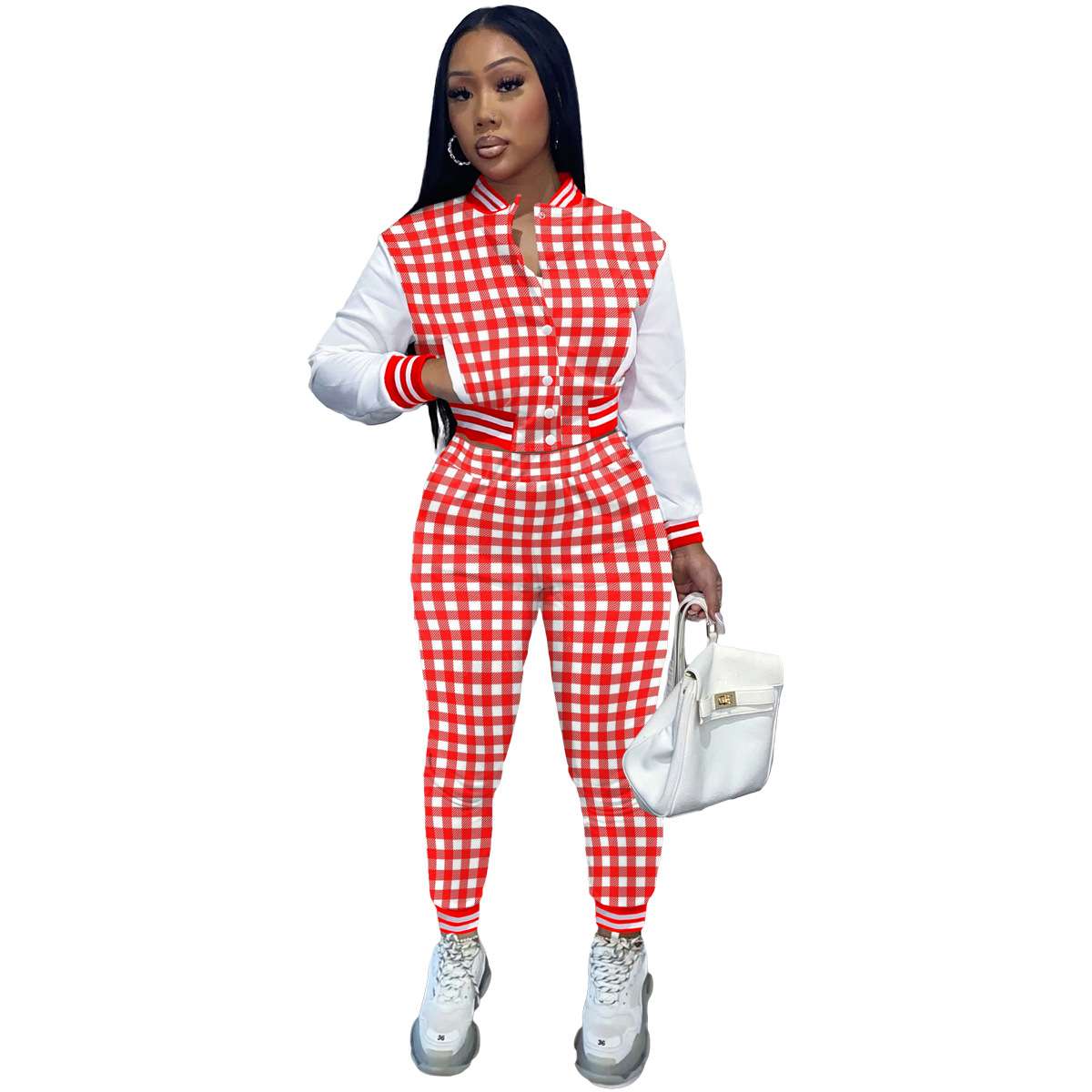 Printed Varsity Luxe Two Piece Set image 4