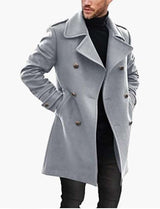 Autumn winter Mens Slim Fit Overcoat - L, Grey image