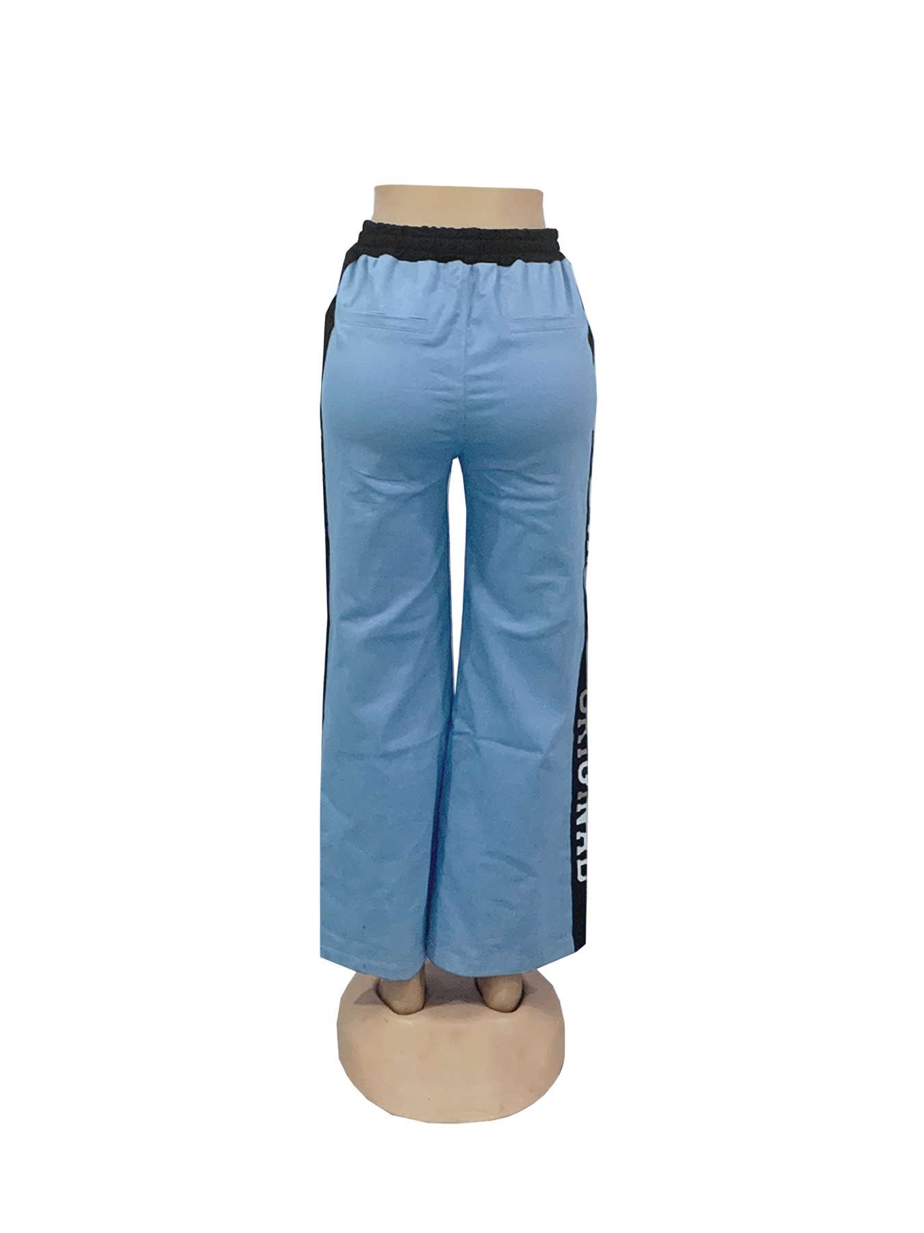 Casual Patchwork Strap Design Straight Pants image 4