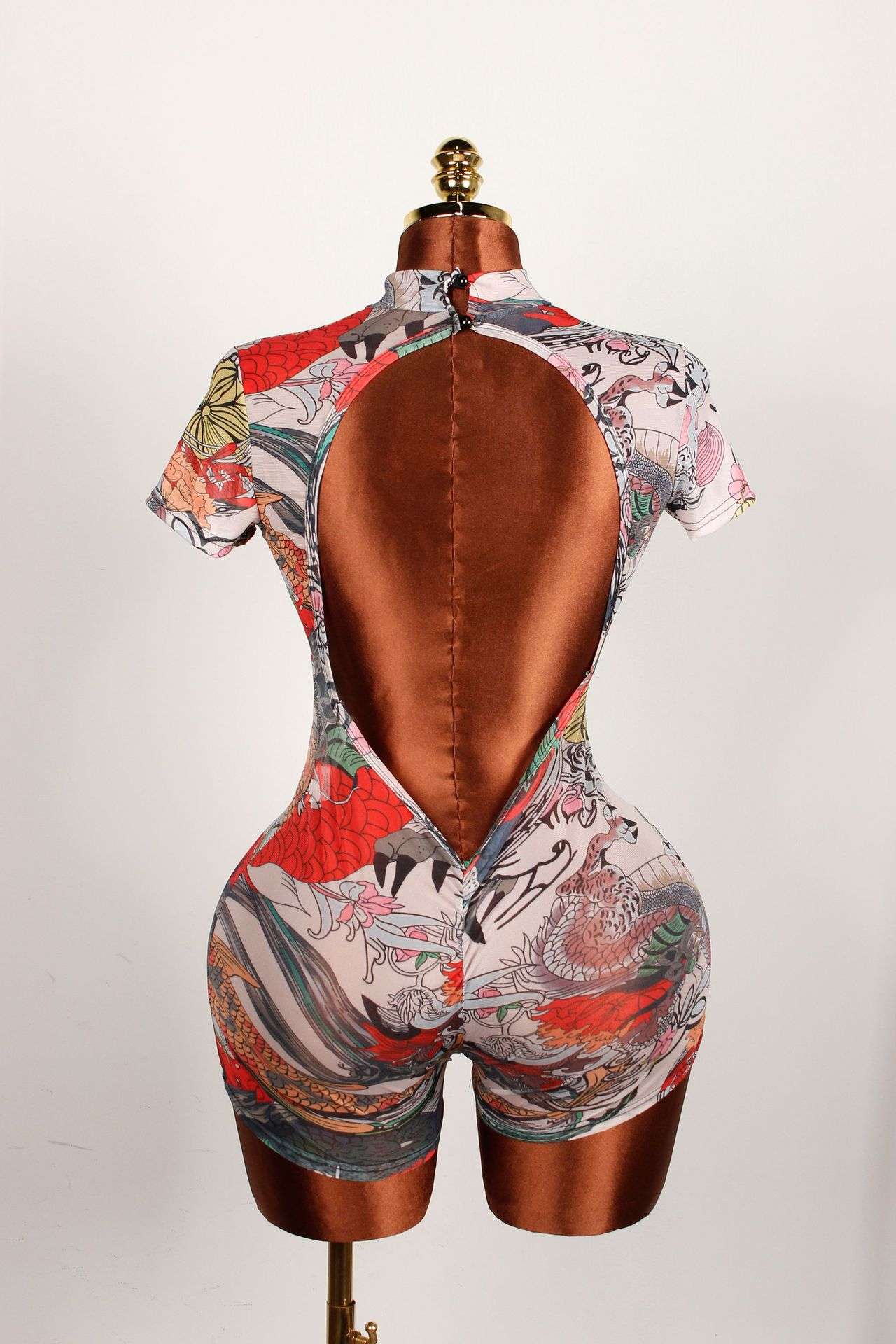 Abstrach Print Bodycon Jumpsuit image 4