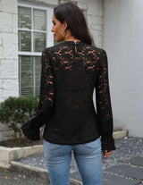 Elegant Lace Long-Sleeve Blouse image 5