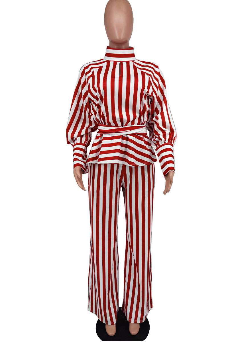 Striped Pattern Pant Set image 3