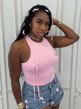 Sleeveless Top with Ribbon Details image 4