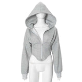 Cropped Corset Zipper Hoodie image 3