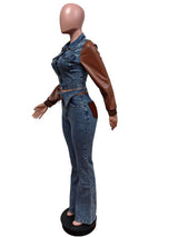 Patchwork Denim Set cropped jackethigh-waist jeans image 6