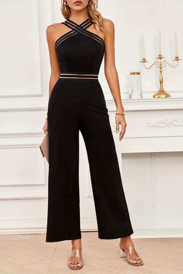 Black Crisscross Jumpsuit image 0