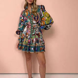 Graffiti Print Holiday Vacation Dress image 1