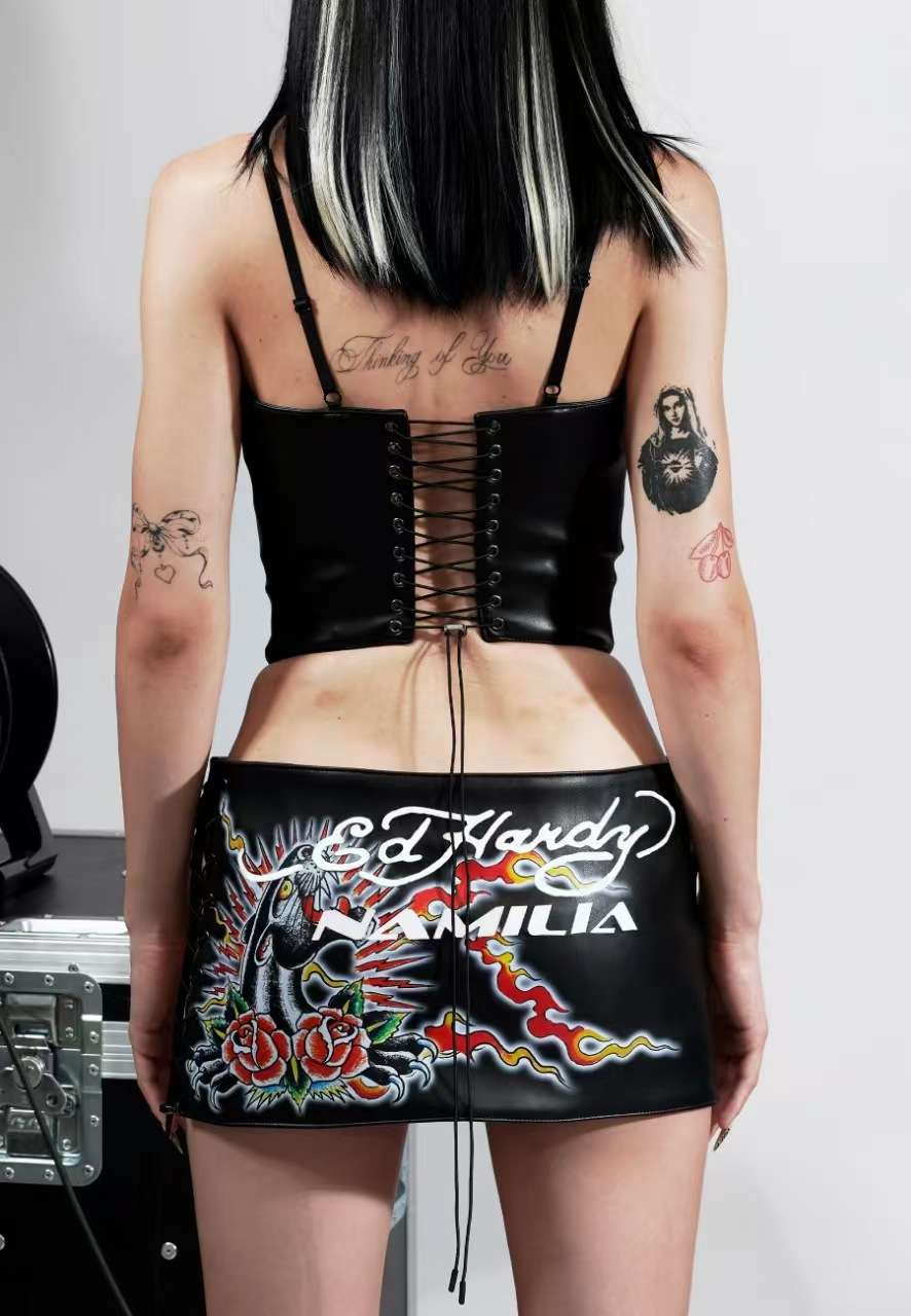 Edgy Print Faux Leather Two-Piece Set image 3