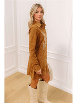 Brown Printed Shirt Dress image 5