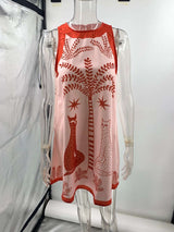 Tropical-Print Sleeveless Dress image 4