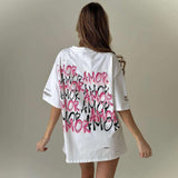 Casual Oversized T-Shirt with Graffiti Print image 0