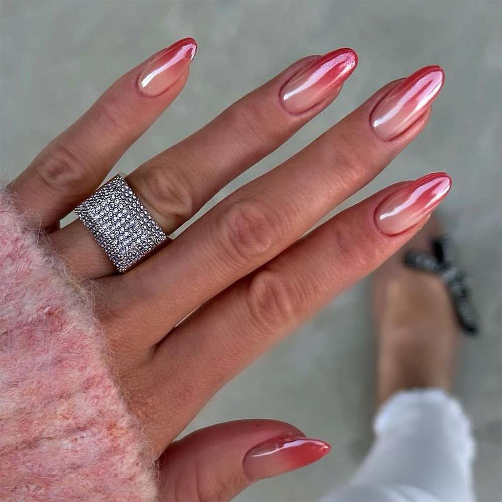 Marbled Ombre Almond Nail Art image 0