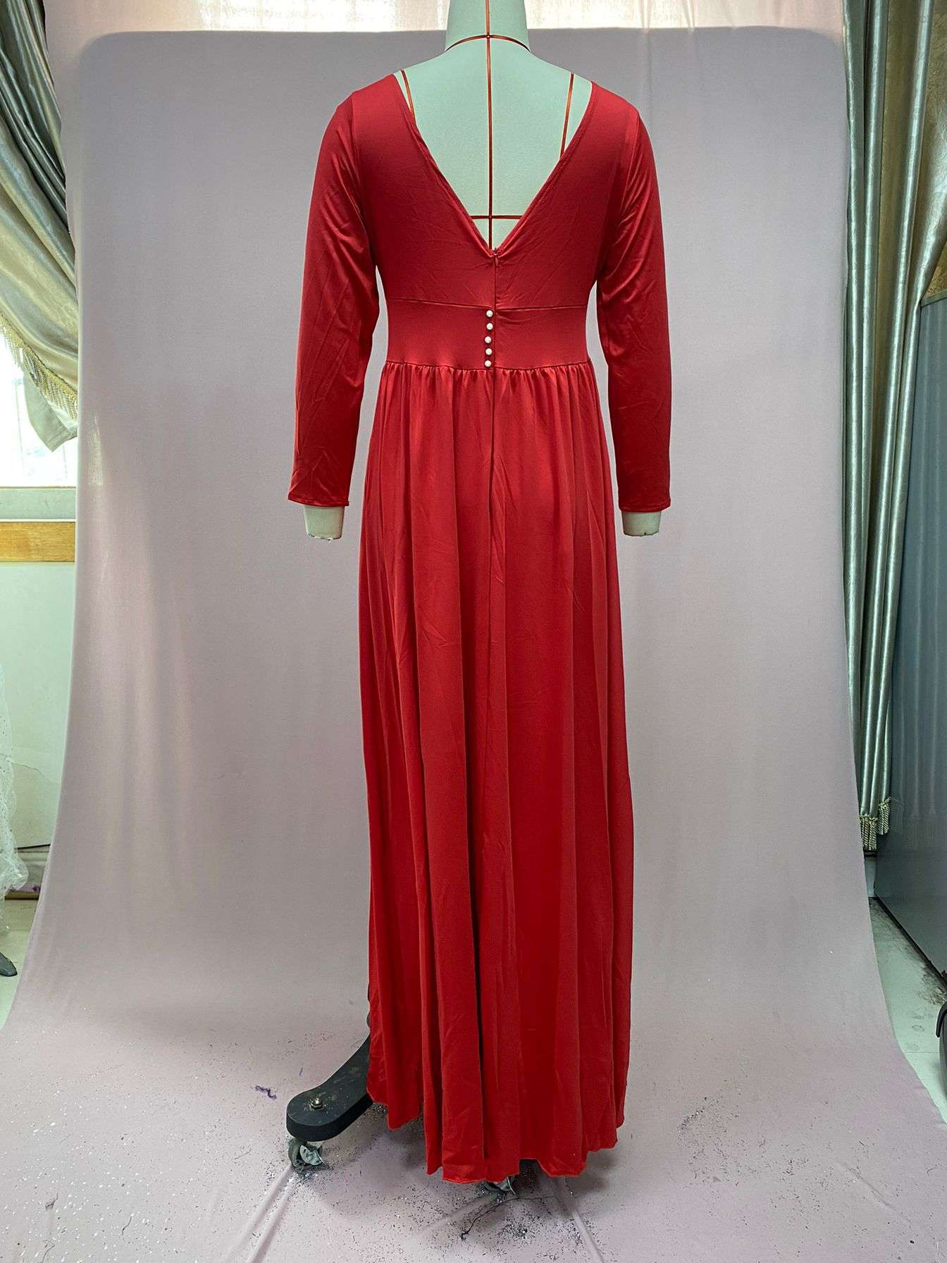 Fashion V-neck Prom Party Dress image 5